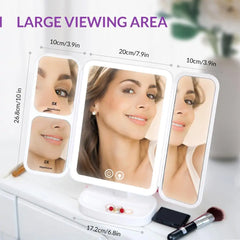 LED Magnifying Makeup Mirror with Adjustable Rotation