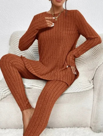 knitted Sweater & Trousers Suit