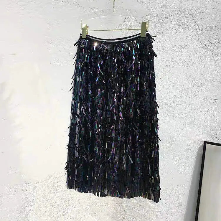 Sequin High-Waisted Pencil Skirt