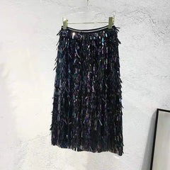 Sequin High-Waisted Pencil Skirt