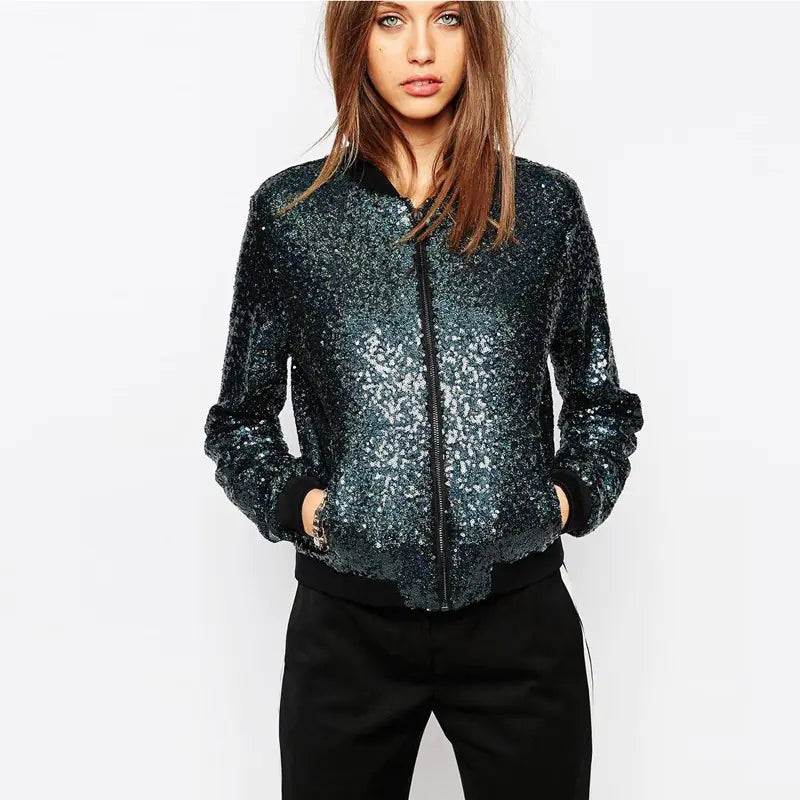 Sequin Bomber Jacket – Shimmering Statement Outerwear