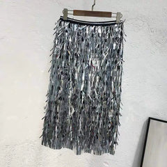Sequin High-Waisted Pencil Skirt