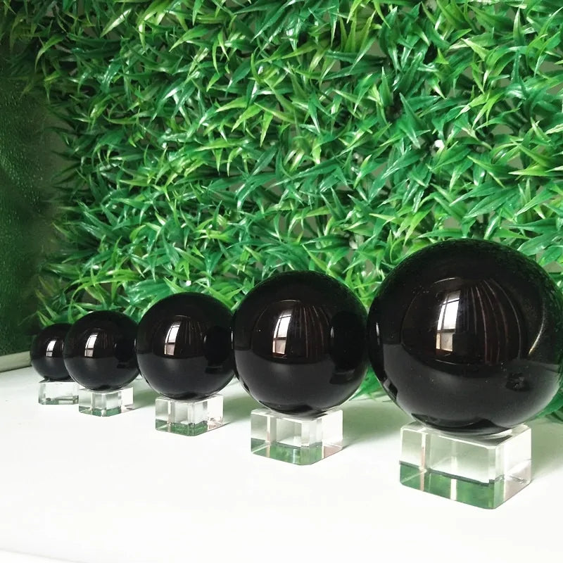 Obsidian Stone Crystal Ball Home Decoration