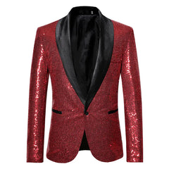 Men's Solid Color Sequin Show Suit Jacket