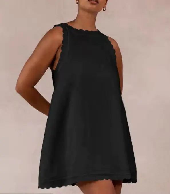 Ruffled Cotton-Hemp Summer Dress – Light, Feminine & Breezy