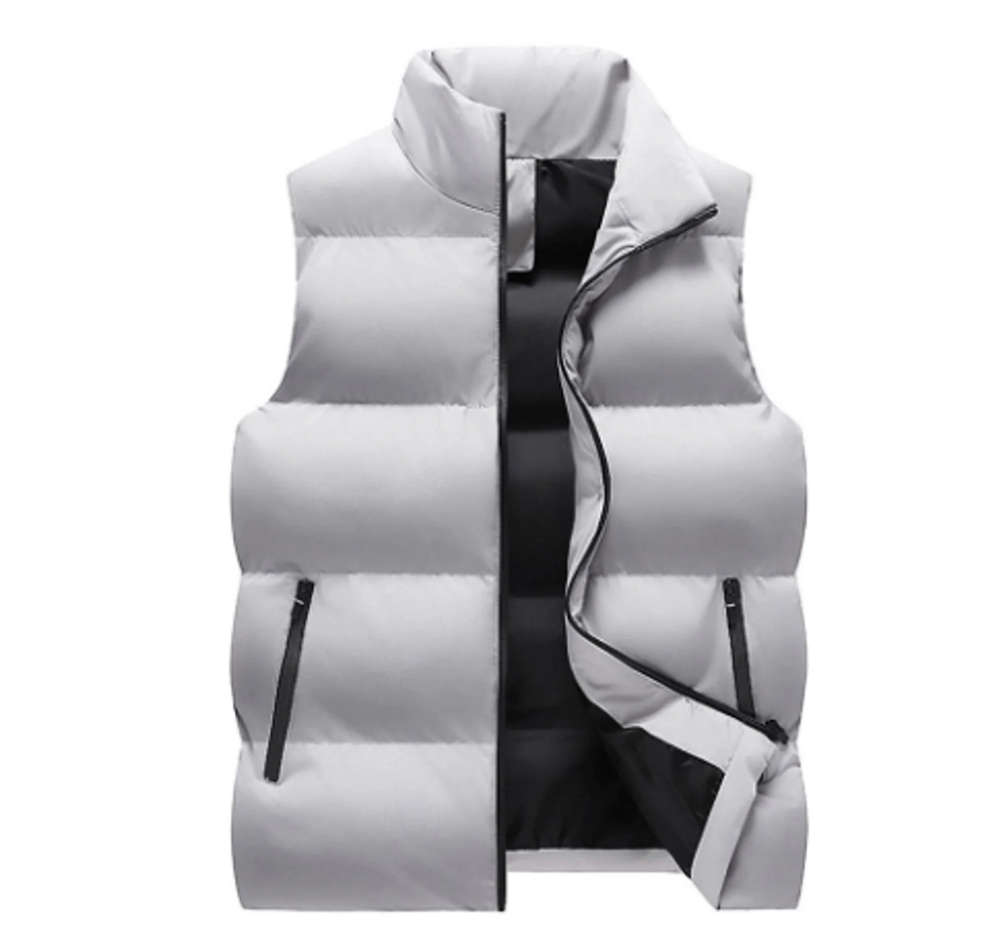 Neck Protection Zipper Men Winter Vest