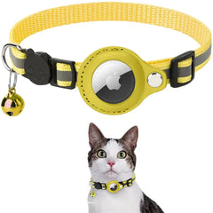 Reflective Pet Collar with AirTag Holder – Adjustable for Cats & Small Dogs