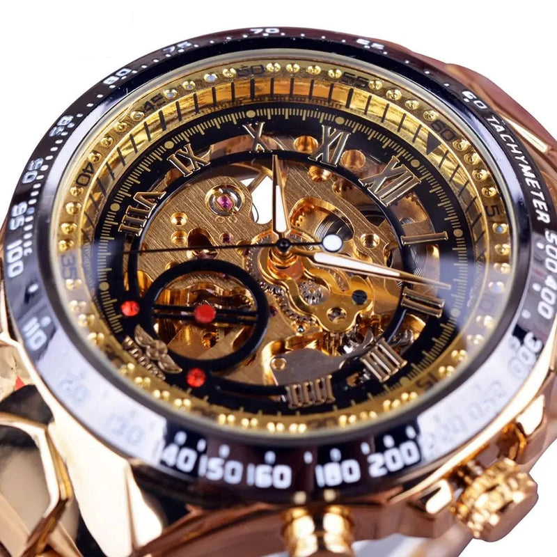Men's Mechanical Sport Golden Watch