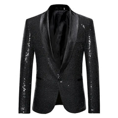 Men's Solid Color Sequin Show Suit Jacket