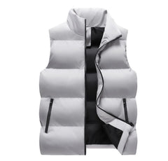 Neck Protection Zipper Men Winter Vest