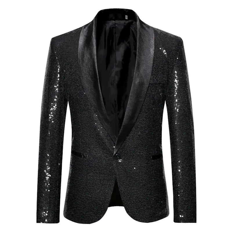 Men's Solid Color Sequin Show Suit Jacket
