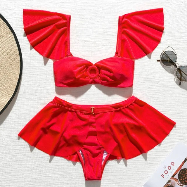 Ruffled High Waist Bikini