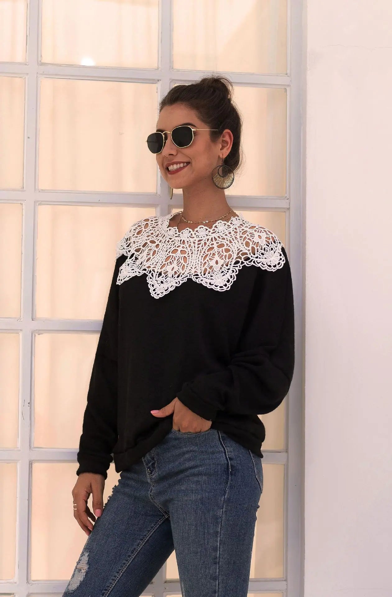 Lace Collar Sweater
