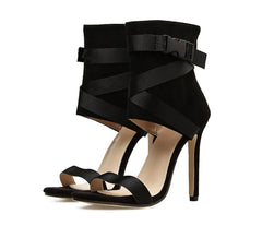 Sexy High Heeled Slingback Sandals with Cross Strap