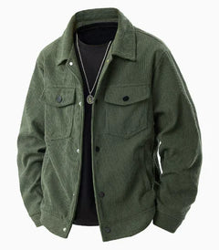 Men's Corduroy Cargo Lapel Jacket for Spring & Autumn