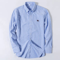Men’s Long-Sleeve Oxford Shirt – 100% Cotton Formal Shirt