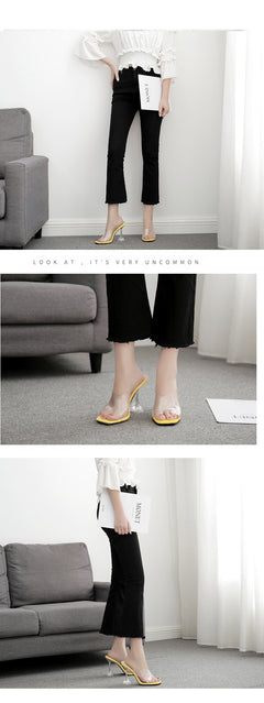 Sleek PVC Strap Stiletto Sandals