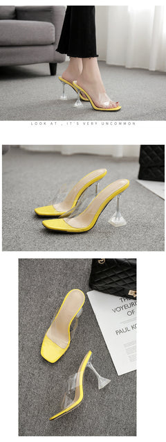 Sleek PVC Strap Stiletto Sandals