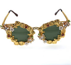 Handmade Rhinestone Cat Eye Sunglasses