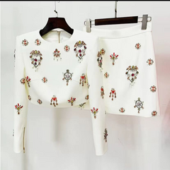 Rhinestone Embellished Two-Piece Set - Unique and Elegant