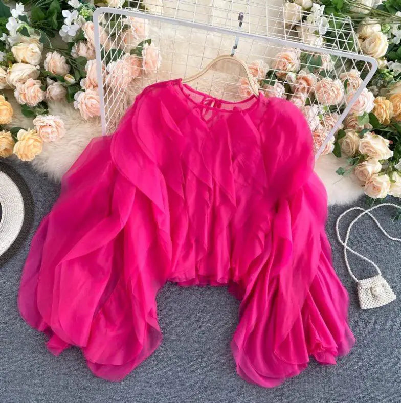 Dramatic Multi-Layer Ruffle Blouse