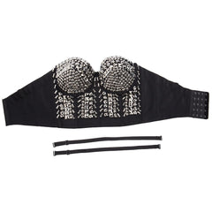 🖤 Luxe Beaded Bustier Top – Statement Studded Glam 🖤