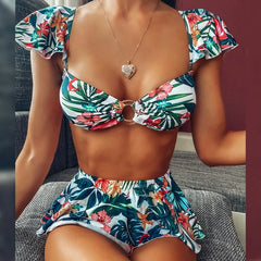 Ruffled High Waist Bikini