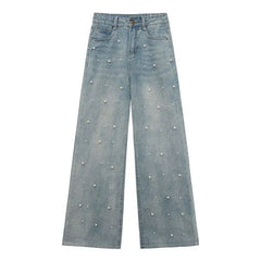 Pearl Straight Jeans Wide-leg Pants