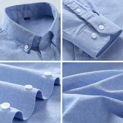 Men’s Long-Sleeve Oxford Shirt – 100% Cotton Formal Shirt