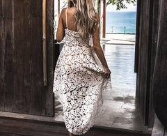 Asymmetrical Lace Dress – Elegant Cotton Dress