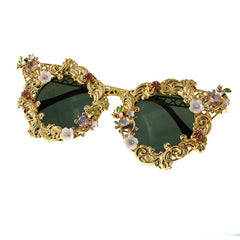 Handmade Rhinestone Cat Eye Sunglasses