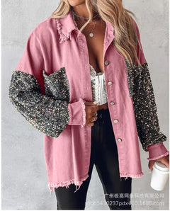 Contrast Sequin Shirt