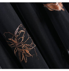 Embroidered Mesh Tulle Skirt – Vintage Floral A-Line Design