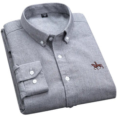 Men’s Long-Sleeve Oxford Shirt – 100% Cotton Formal Shirt