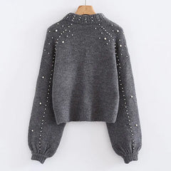 Pearl Decor Knit Sweater
