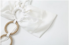 Maldives Chiffon Summer Dress – French-Style Ring Strap in Off-White