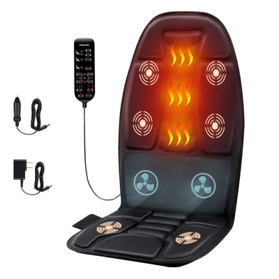 Back Massage Chair Pad Deep Tissue Vibration Seat Massage Cushion 2 Levels Cooling or Heat