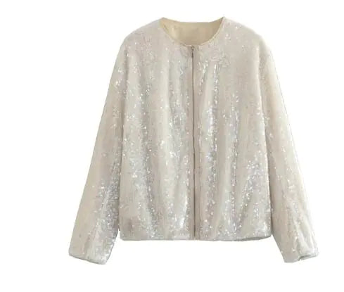 WOLFF Shiny Sequin Bomber Jacket