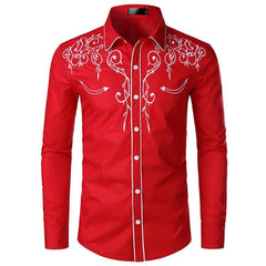 Men's Embroidered Western Style Shirt