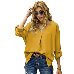 Loose V-Neck Blouse