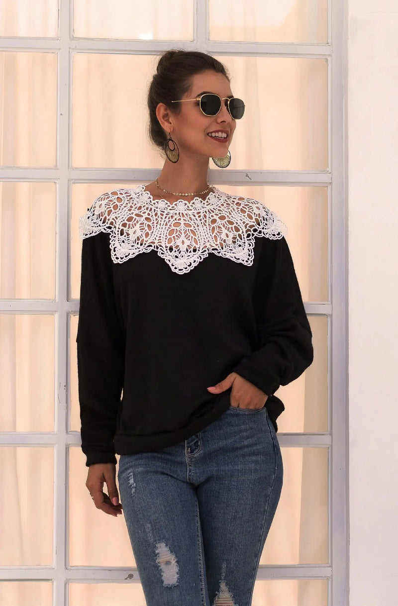 Lace Collar Sweater