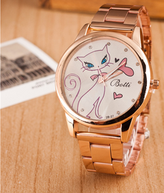 Rose Cat Quartz Watch - for Cat Lovers