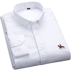 Men’s Long-Sleeve Oxford Shirt – 100% Cotton Formal Shirt