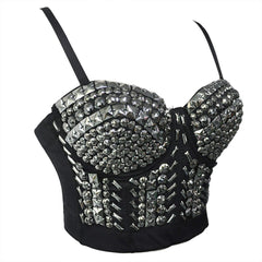 🖤 Luxe Beaded Bustier Top – Statement Studded Glam 🖤