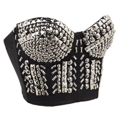 🖤 Luxe Beaded Bustier Top – Statement Studded Glam 🖤
