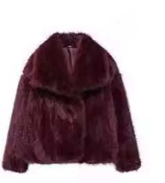 Soft Shaggy Faux Fur Jacket – Women’s Short Winter Coat