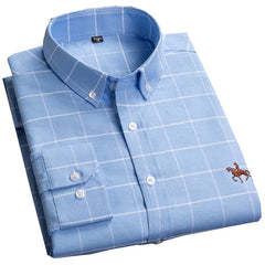 Men’s Long-Sleeve Oxford Shirt – 100% Cotton Formal Shirt