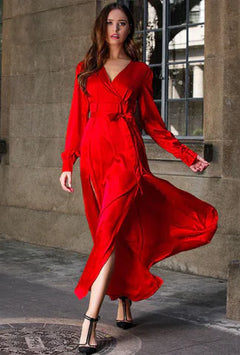 Flowy Ruffle Maxi Dress – Sleeveless Summer Slit Dress