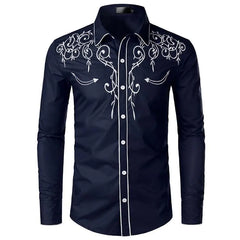 Men's Embroidered Western Style Shirt