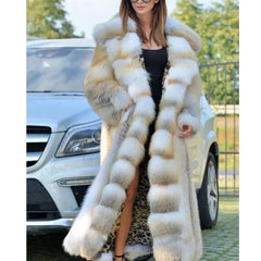 Women’s Long Hooded Faux Fur Coat – Luxury Oversized Winter Jacket